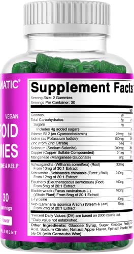Vitamatic 2 Pack Vegan Thyroid Support Gummies with Iodine & Kelp - 60 Count VitamaticAu supplements