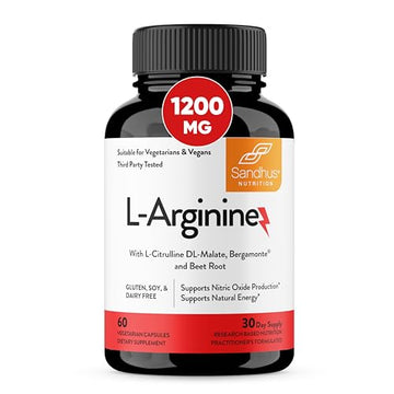 Sandhu's L-Arginine with Nitric Oxide Precursor | Made in The USA| 30 Days Supply Sandhu'sUS supplements