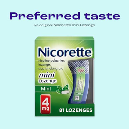 Nicorette 4 mg Mini Nicotine Lozenges to Quit Smoking - Mint Flavored Stop NicoretteUS supplements
