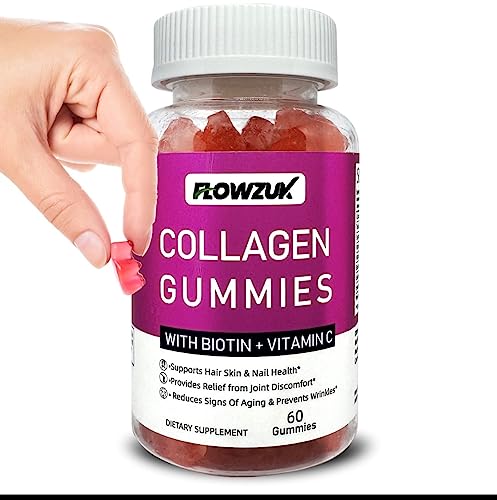 Collagen Gummies High Strength with Biotin Vitamin C & E | Flowzuk | Anti Aging, Hair Growth FLOWZUKUS supplements