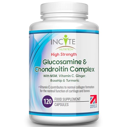 Glucosamine and Chondroitin High Strength Complex with MSM, Vitamin C, Ginge Incite NutritionUS supplements