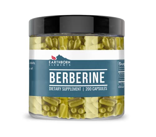 Earthborn Elements Berberine 200 Capsules, Pure & Undiluted, No Additives Earthborn ElementsUS supplements