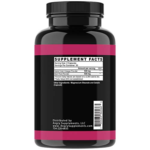 Angry Supplements Apple Cider Vinegar + Beet Root Capsules, Detox Pills, Nitric Oxide Angry SupplementsAu supplements