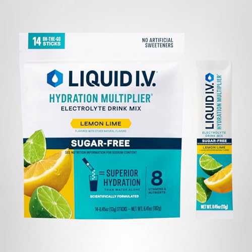 Liquid I.V.® Hydration Multiplier Sugar-Free - Lemon Lime | Electrolyte Powder Drink Mix | 1 Pack(14 Servings) Liquid I.V.US supplements