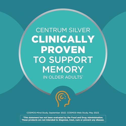 Centrum Silver Multivitamin for Men 50 Plus, Multimineral Supplement, Vitamin D3, B-Vitamins and Zinc, Gluten Free, Non-GMO Ingredients, Supports Memory CentrumAu supplements