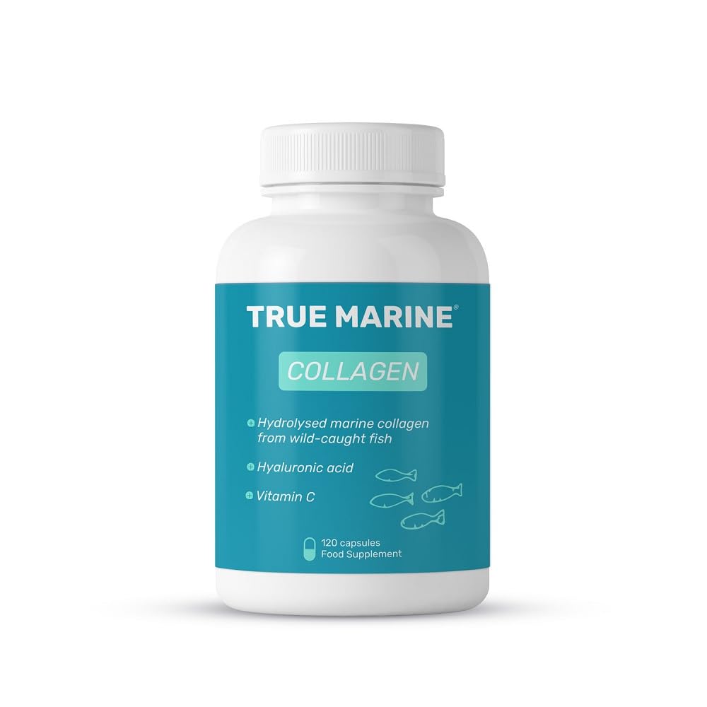 TRUE MARINE Collagen Capsules - 2,400mg of Marine Collagen with Hyaluronic Acid & Vitamin C - Skin, Hair, Nails & Joint Support TRUE MARINEUS supplements