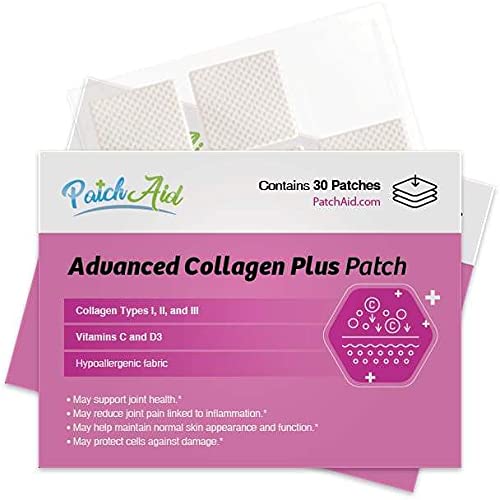 Patch Aid Advanced Collagen Plus - 30 Daily Topical Patches. 100% Natural & Vegan. Allergy & Filler Free Patch AidUS supplements