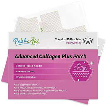 Patch Aid Advanced Collagen Plus - 30 Daily Topical Patches. 100% Natural & Vegan. Allergy & Filler Free Patch AidAu supplements