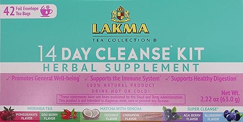 Lakma 14 Day Cleanse Kit Green Tea - 42 Tea Bags HYLEYSUS supplements