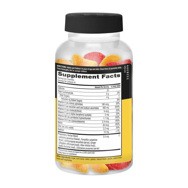 Airborne 400mg Vitamin C Gummies for Adults & Children, Immune Essentials Daily Immune Support Supplement with Vitamins C & E - Orchard Fruit Flavor, 132 Gummies (Pack of 2) AirborneAu supplements
