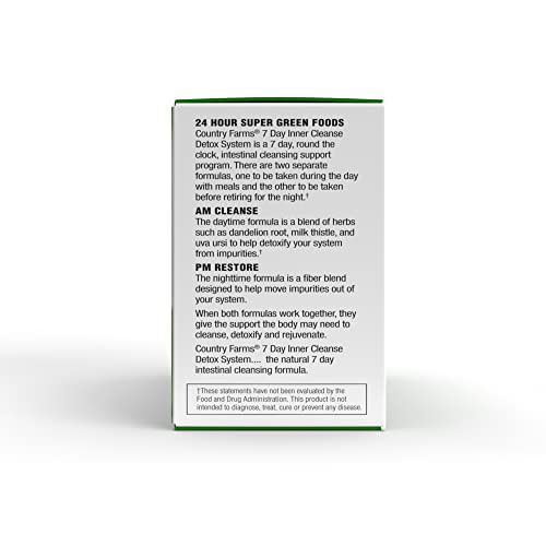 COUNTRY FARMS 7 Day Inner Cleanse, AM/PM Detox System, Detoxifying Herbs COUNTRY FARMSAu supplements