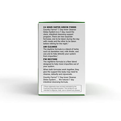 COUNTRY FARMS 7 Day Inner Cleanse, AM/PM Detox System, Detoxifying Herbs COUNTRY FARMSUS supplements