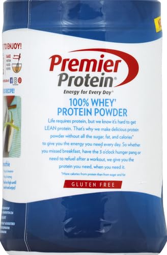 Premier Protein Powder, Vanilla Milkshake, 30g Protein, 1g Sugar, 100% Whey Protein Premier ProteinUS supplements