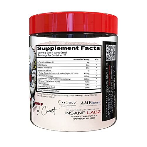 Insane Labz Psychotic Clear, Fully Disclosed, Clinically Dosed Pre Workout Powder Insane LabzAu supplements