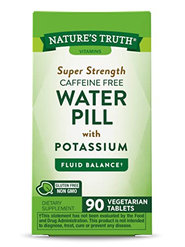 Nature's Truth Super Strength Water Pill with Potassium | 90 Count | Caffeine Free | Vegetarian Nature's TruthUS supplements