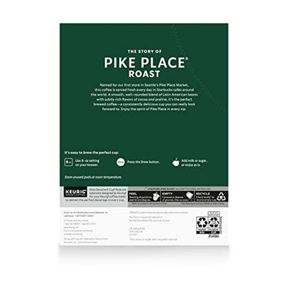 Starbucks K-Cup Coffee Pods—Medium Roast Coffee—Pike Place Roast for Keurig StarbucksUS supplements