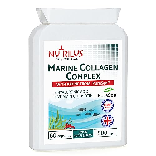 Marine Collagen Complex 60 Capsules 500mg with PureSea Seaweed Providing Iodine NutrilusUS supplements