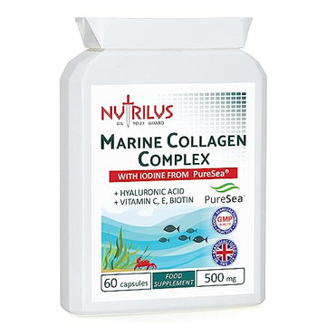 Marine Collagen Complex 60 Capsules 500mg with PureSea Seaweed Providing Iodine NutrilusAu supplements