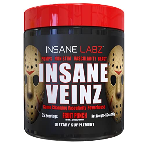 Insane Labz Insane Veinz Non Stimulant NO Enhancing Powder, Nitric Oxide Booster Insane LabzAu supplements