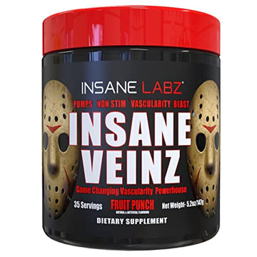 Insane Labz Insane Veinz Non Stimulant NO Enhancing Powder, Nitric Oxide Booster Insane LabzAu supplements