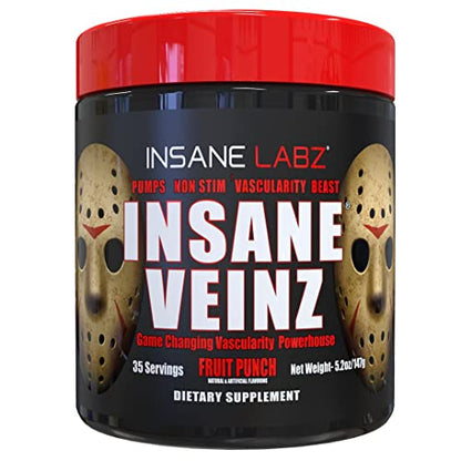 Insane Labz Insane Veinz Non Stimulant NO Enhancing Powder, Nitric Oxide Booster Insane LabzUS supplements