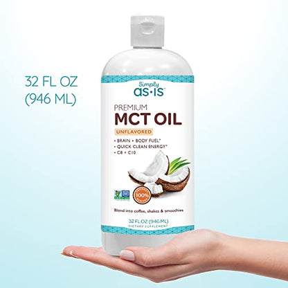 AS-IS Simply Premium MCT Oil C8 & C10 | Unflavored | 100% from Non-GMO Coconuts AS-ISUS supplements