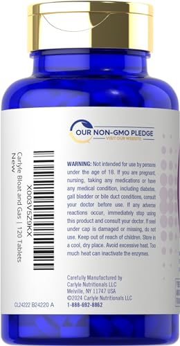 Carlyle Bloat & Gas Support for Men & Women | 120 Tablets | Extra Strength Pills | Supplement CarlyleAu supplements