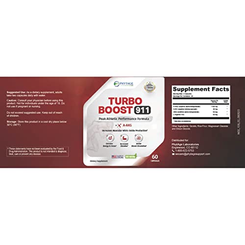 Phytage Labs Turbo Boost 911 Nitric Oxide Booster, Circulation, Energy Boost, Mental Focus Phytage LabsAu supplements