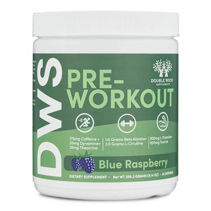 Pre Workout Powder for Men & Women (30 Servings of Caffeine, Beta Alanine, L-Citrulline Double Wood SupplementsUS supplements