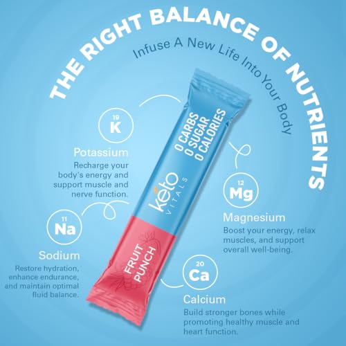 Keto Vitals Original Electrolytes Powder Packets | Keto Friendly Electrolyte Travel Packets Keto VitalsUS supplements