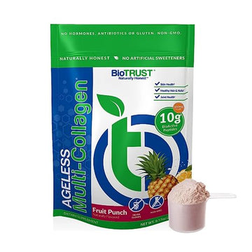 BioTrust Ageless Multi Collagen Peptides Powder – 5 Types (I, II, III, V, X) – Fruit Punch BioTrustUS supplements