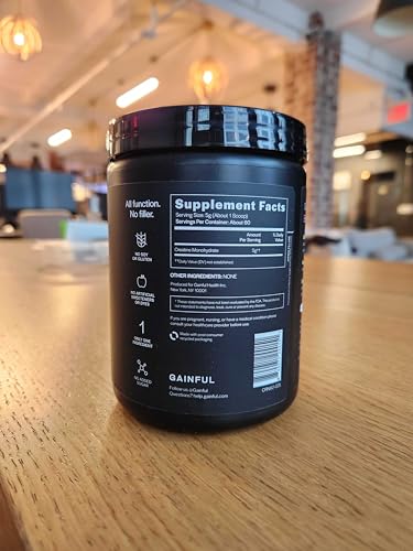 Gainful Creatine Powder, Post Workout Amino Acid Supplement, Muscle, Energy & Focus Support, 5g Creatine Monohydrate, Unflavored, 60 Servings GainfulAu supplements