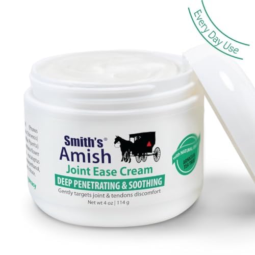 Smith Amish JointEase Soothing Cream 3 Pack (Three 4 oz Jars) with Arnica, Tea Tree, Eucalyptus, Peppermint and Rosemary Smith AmishAu supplements
