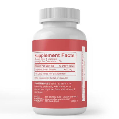 Pure Original Ingredients Grapefruit Seed Extract (100 Capsules) Always Pure, No Additives Pure Organic IngredientsUS supplements