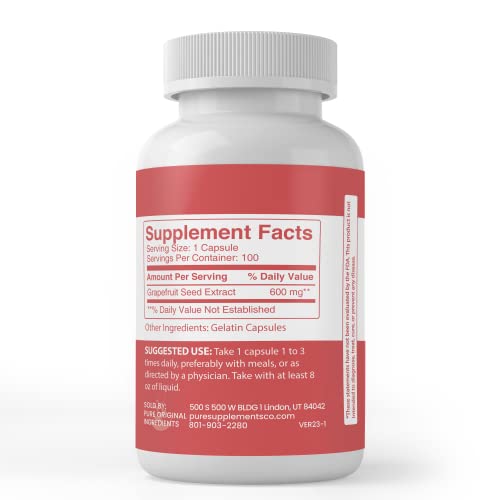 Pure Original Ingredients Grapefruit Seed Extract (100 Capsules) Always Pure, No Additives Pure Organic IngredientsAu supplements
