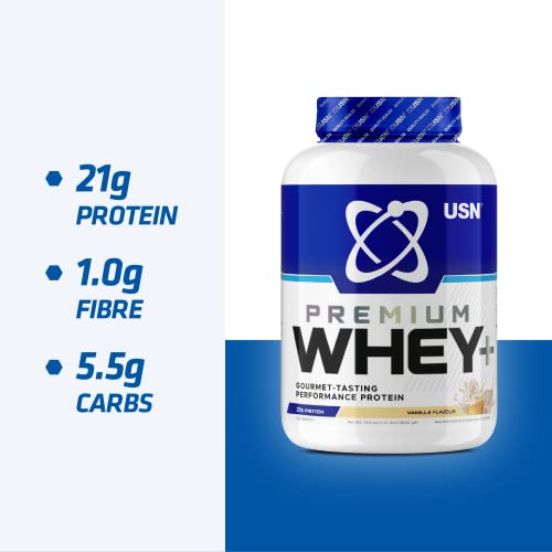 USN Whey+ Strawberry Protein Powder 2kg - Muscle Building & Recovery Protein Shakes USNUS supplements