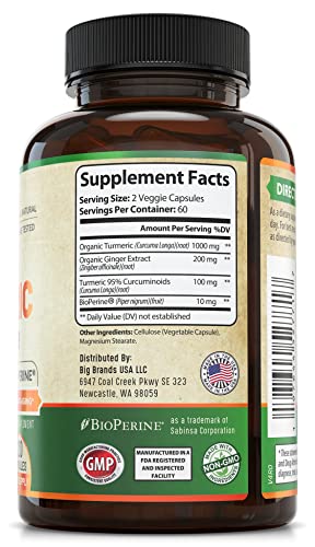 Organic Turmeric Curcumin with Ginger and Black Pepper for Max Absorption WHOLE WORLD WELLNESSAu supplements