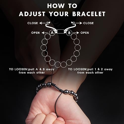 CARITATE Magnetic Hematite Bracelet for Women and Men, Healing Energy Beaded Bracelet CARITATEUS supplements