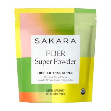 SAKARA Fiber Super Powder - Pineapple Flavor Prebiotic Fiber Powder, High Fiber SAKARAUS supplements