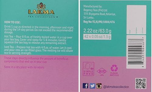 Lakma 14 Day Cleanse Kit Green Tea - 42 Tea Bags HYLEYSUS supplements