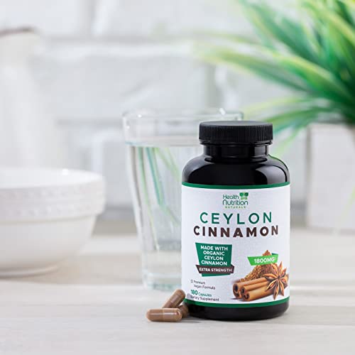 Pure Ceylon Cinnamon Capsules - Certified Organic Cinnamon Pills, Non-GMO, Dairy & Gluten Health Nutrition NaturalsUS supplements