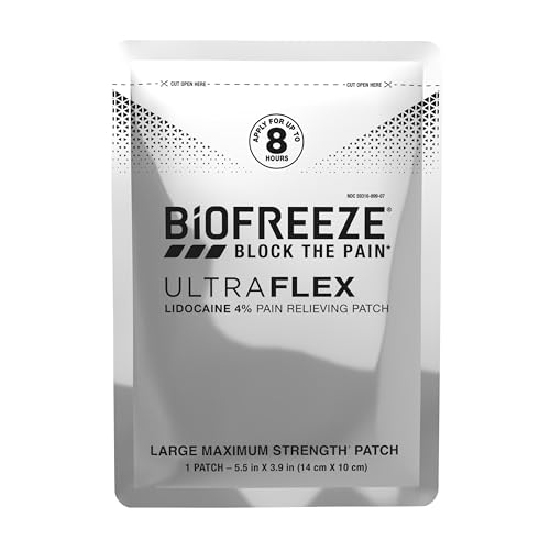 Biofreeze Ultraflex Maximum Strength 4% Lidocaine Patches, Non-Menthol, Flexible Pain Relief Patch for Lower Back, Lidocaine Patch for Neck, Knee, Shoulder, 4 Large Pain Patches BiofreezeAu supplements
