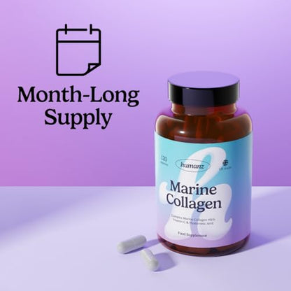 Humanz Collagen Capsules - Marine Collagen with Vitamin C - Collagen Supplements for Women & Men HumanzUS supplements