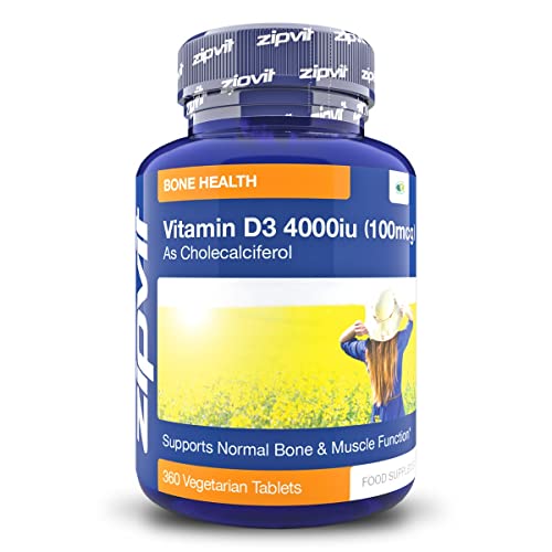 Vitamin D 4000iu 360 Micro Tablets. Vegetarian Society Approved. 12 Months Supply ZipvitUS supplements