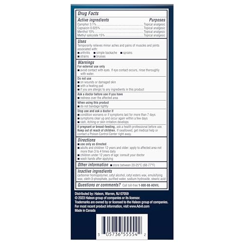 Advil Targeted Relief Pain Relieving Cream, Up to 8 Hours of Powerful Relief of Minor Arthritis Pain, Joint Pain, Lower Back Pain and Muscle Pain - 2.3 oz AdvilAu supplements