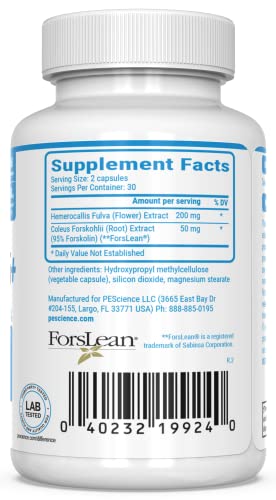 PEScience Forskolin Capsules, 95% Pure Forskolin Extract, Patented ForsLean, 60 Count PEScienceUS supplements