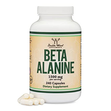 Beta Alanine Powder Capsules (Bulk Jar 240 Pills, 1.5 Gram Servings) Stimulant Free Pre Double Wood SupplementsAu supplements