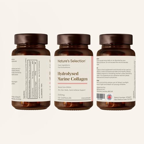 Pure Hydrolysed Marine Collagen Capsules 2400mg - Collagen Tablets High Strength Collagen Nature's SelectionUS supplements