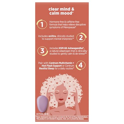 Centrum Clear Mind and Calm Mood Menopause Support Tablets, with Clinically Studied enXtra, 30 Count CentrumAu supplements