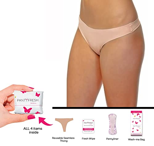 to-Go Panty Kit Includes 4 Items Seamless Thong Underwear Fresh Wipe Pantyliner & Washbag Travel Panty FreshAu supplements